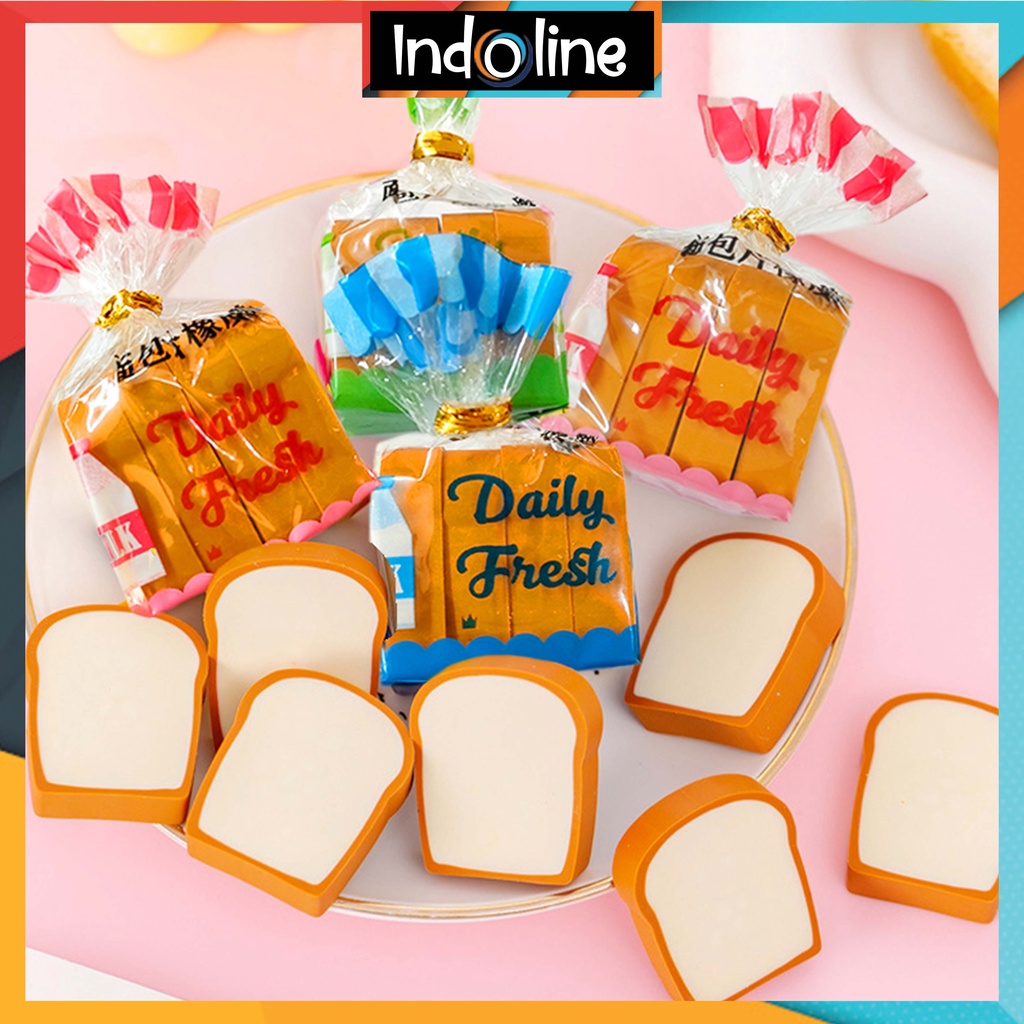 

✔️ Penghapus Pensil Karakter Roti Toast Bread Eraser Import COD