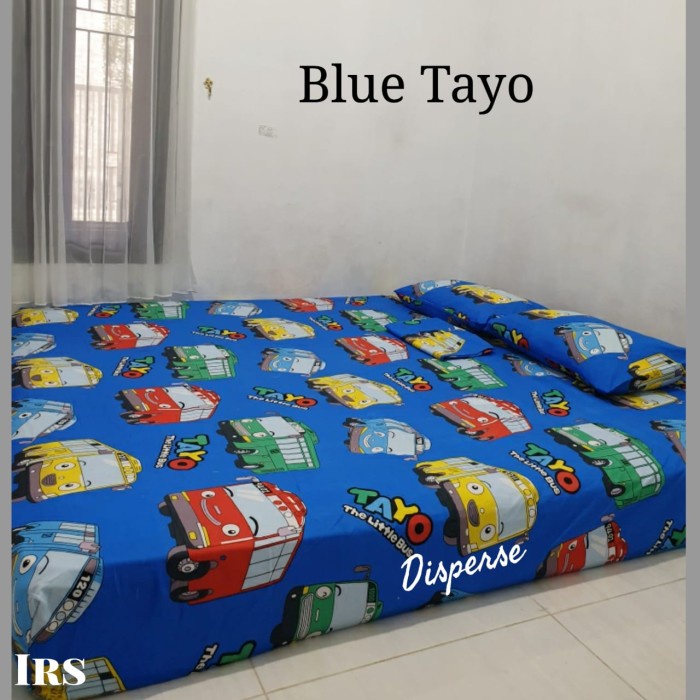 (BAYAR DI TEMPAT) SPREI MURAH PROMO KARAKTER 3D MOTIF TAYO TIDAK MUDAH LUNTUR UKURAN 180X200 DAN 160