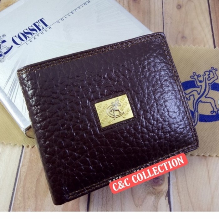 dompet pria lipat kulit asli COSSET original dompet pria kulit asli COSSET 45-1262 motif Jeruk