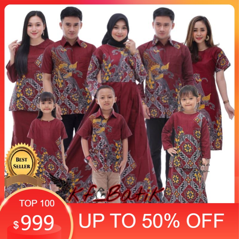 Baju batik Couple Keluarga Ayah Ibu Anak Pasangan Suami Istri Atasan Wanita Pria Dan Anak-Anak Sania