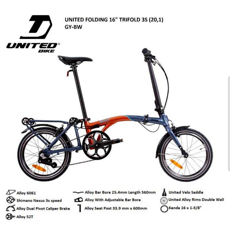 Sepeda Lipat United Trifold 3S