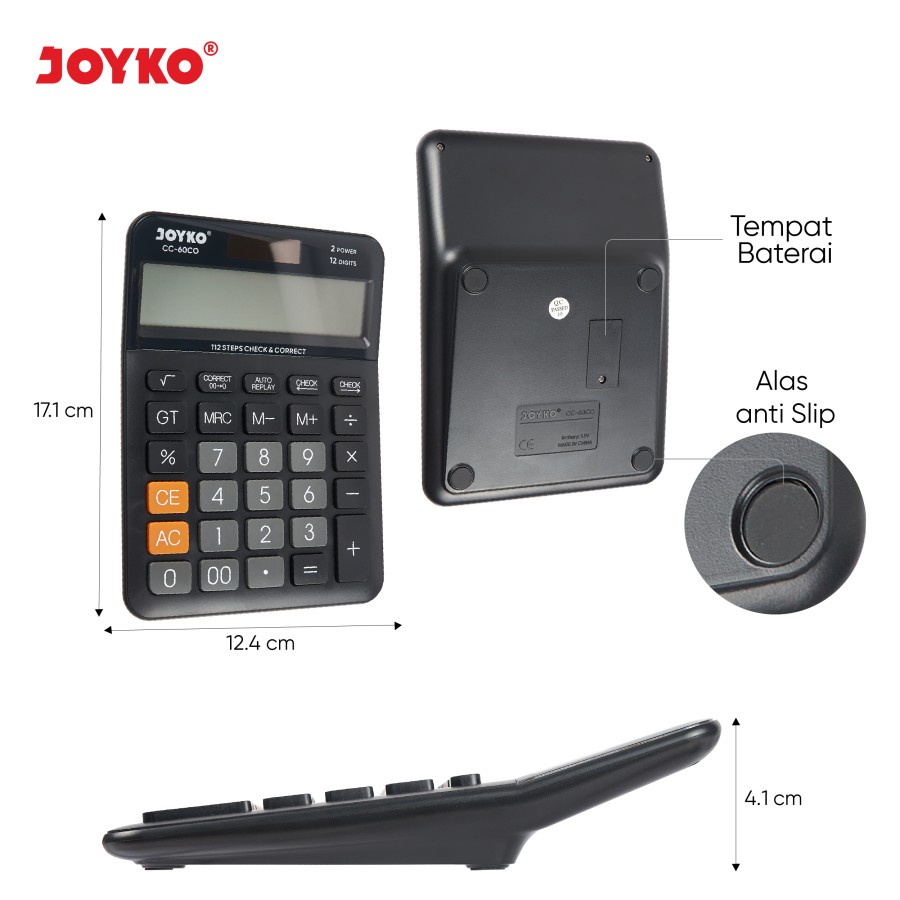 

HJK JOYKO CC60CO CHECK CORRECT CALCULATOR - Big LCD Display Kalkulator CC-60CO
