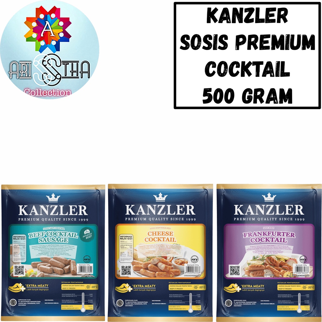 

Kanzler Beef Cocktail Sausage Sosis Daging Sapi Premium 500 Gram