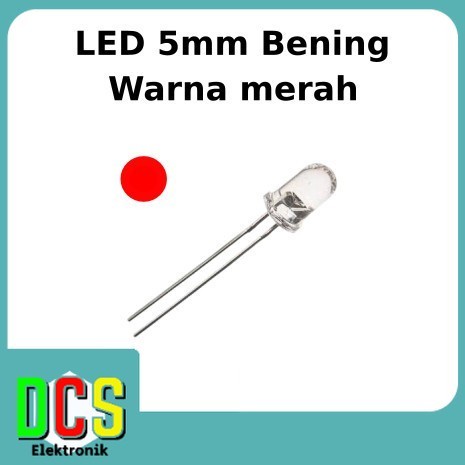 LED 5mm warna putih menyala warna merah