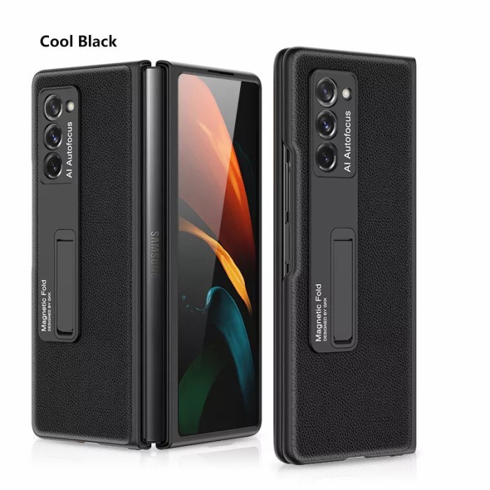 Case Pelindung Hp Samsung Z Fold 2 Leather Magnetic Stand Case GKK Ori