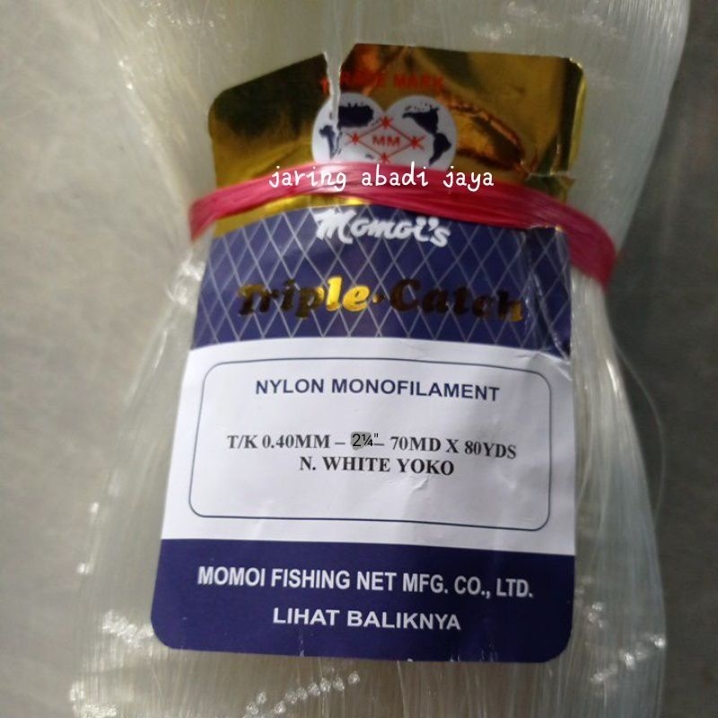 JARING IKAN MOMOI 2¼ INCHI 0.40 70MD/80YDS YOKO JARING IKAN MOMOI