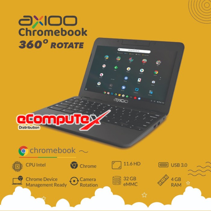 Axioo Chromebook 360 11.6” N4020 4GB 32GB GARANSI 3 TAHUN RESMI TKDN