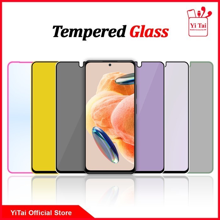 Tempered Glass Glow Bening Anti Spy Blue Xiaomi Redmi Note 13 4G 5G 13 Pro 4G 5G