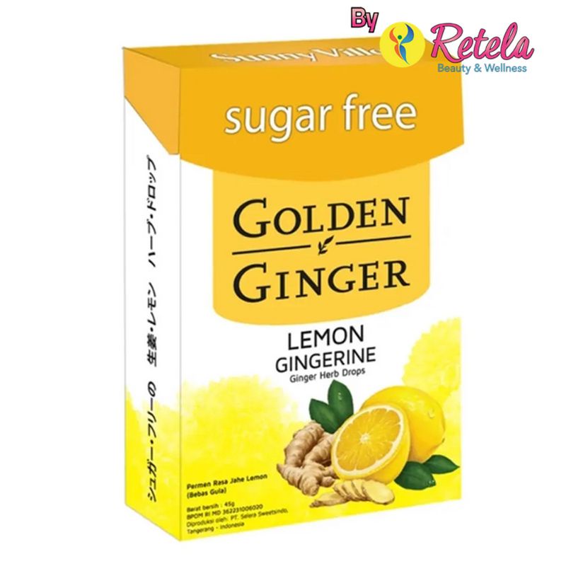 

GOLDEN GINGER SUGAR FREE LEMON GINGERINE 45GR Ekstrak Jahe yang dapat Melegakan Tenggorokan