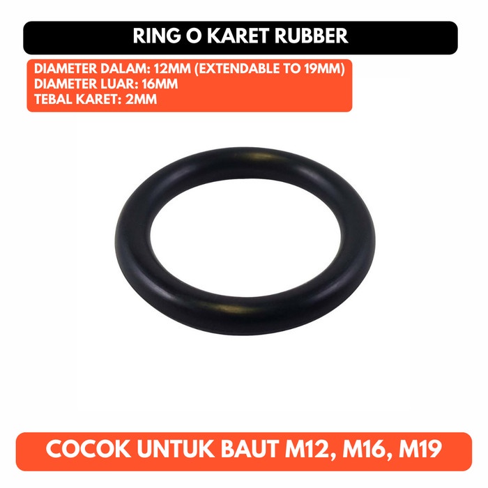 Ring O Luar 16MM Tebal 2MM Seal Karet ORing Rubber O-Ring Sil Part Air