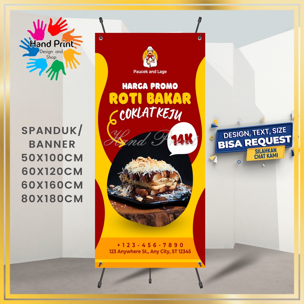 SPANDUK / BANNER / MMT Roti Bakar Sandwitch Keju Coklat Buat Promosi Jualan