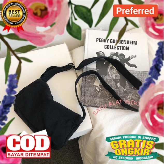 SATU ALAT Tas Selempang LONJIE 100% Canvas Premium Tebal Tas Kanvas// TAS SLEMPANG . TAS WANITA / TA