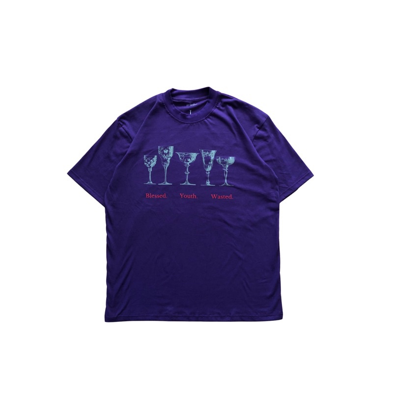 Praedae Studio - purple oversized t-shirt - blessed youth wasted