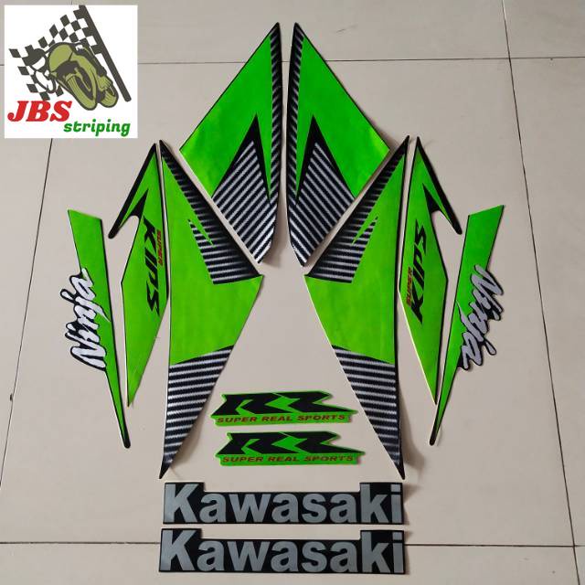 Striping ninja rr Stiker kawasaki ninja rr list body standar 2014 hijau hitam