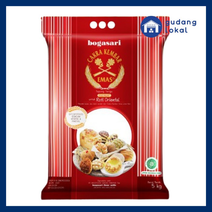 

[Big Sale] TEPUNG TERIGU CAKRA KEMBAR EMAS PREMIUM ROTI ORIENTAL 5KG