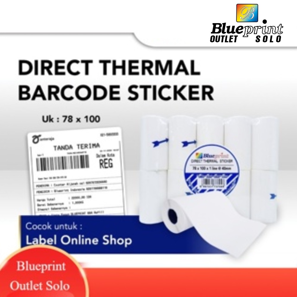 

Direct Thermal Sticker Label 78 x 100mm isi 90 label Blueprint Label diameter 40mm Barcode Online Shop Blueprint Outlet Solo