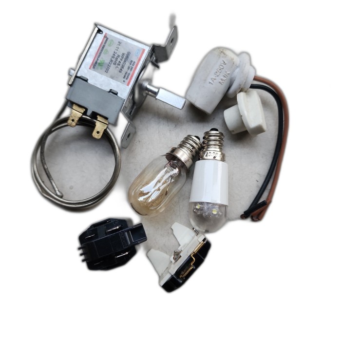 Promo Part paket termostat rilay lampu kulkas cuci gudang