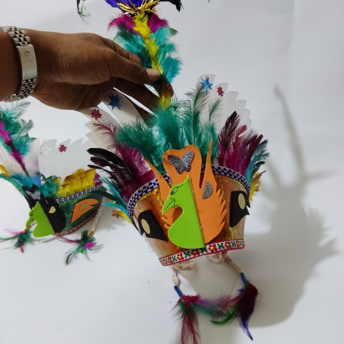 mainan anak topi suku indian topi papua