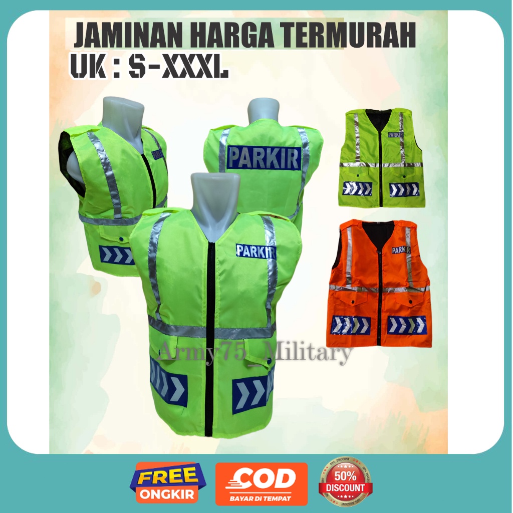 Army75 Atribut Rompi Parkir Bahan Parasut Anti Air/Rompi Parkir/Rompi Juru Parkir/Rompi Tukang Parki
