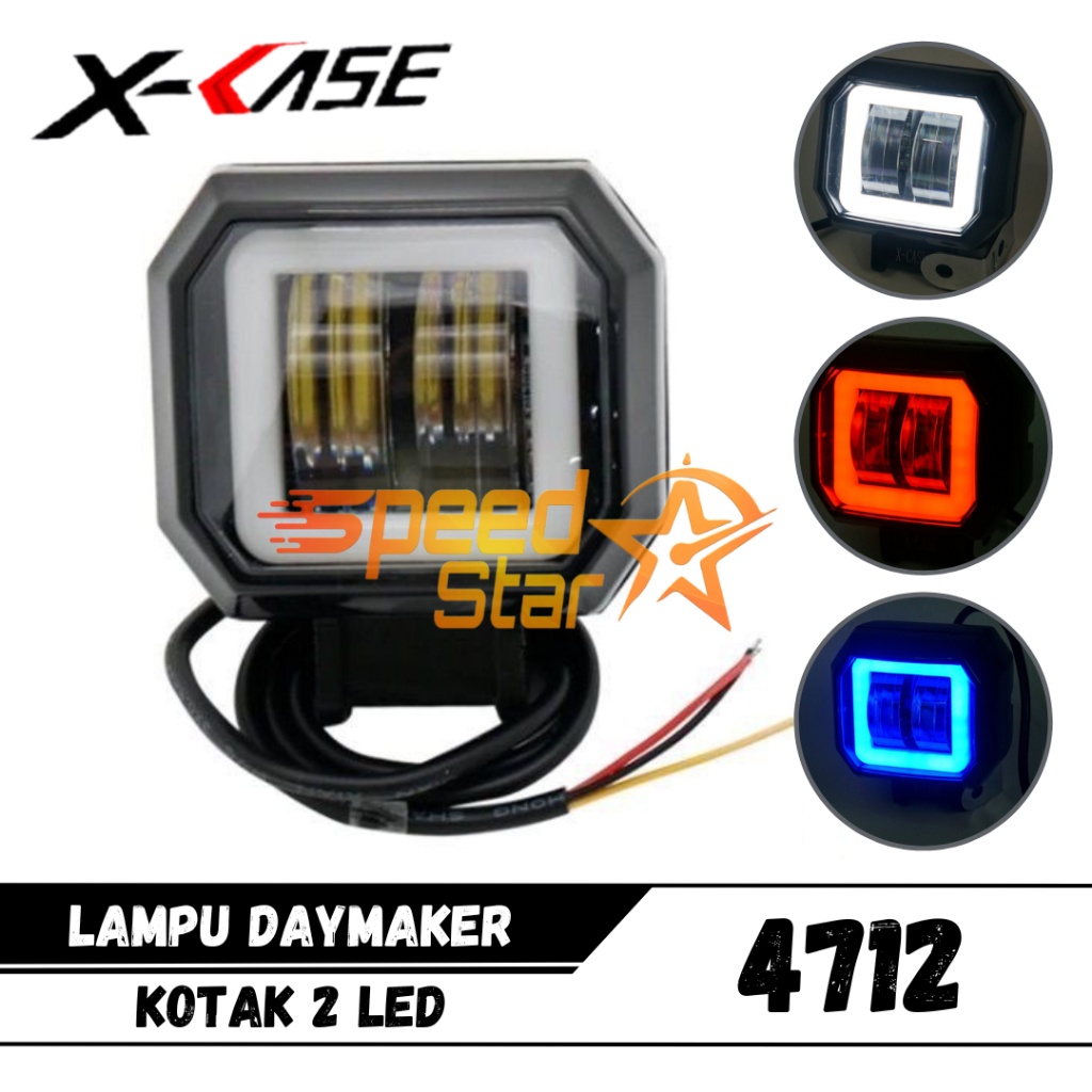 Lampu Daymaker Kotak 2 Led Xcase 4712 Lampu Depan Universal Motor Terbaik