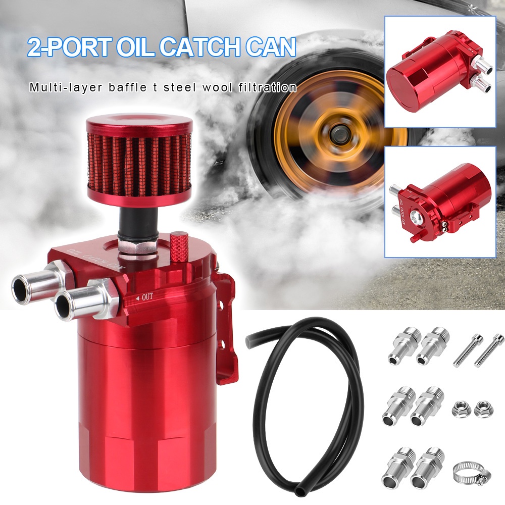 Aluminum Car Parts Oil Catch Can Universal With Filter Baffled Oil Tank Fuel Tank Reservoir Tank