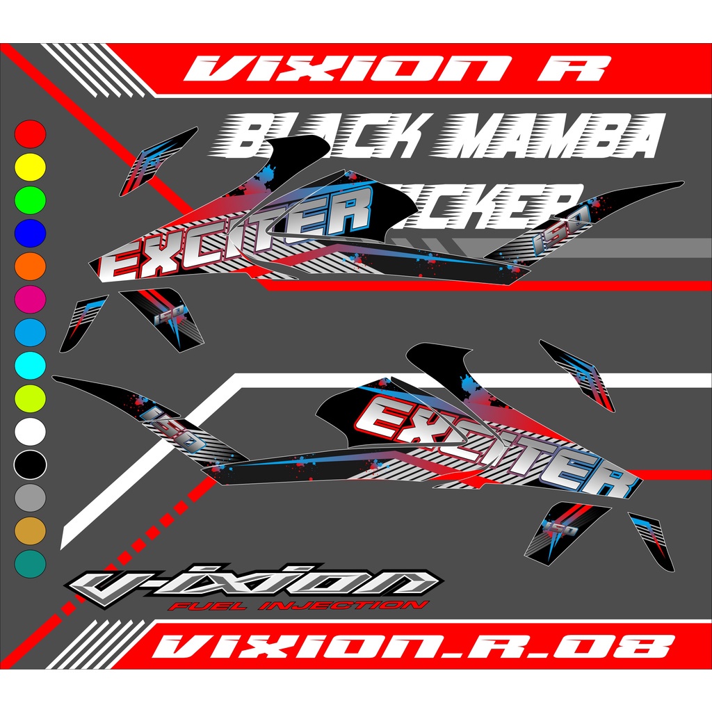 STRIPING STICKER VIXION R STIKER VIXION R NEW STICKER LIS LIST VARIASI YAMAHA VIXION R CODE 08