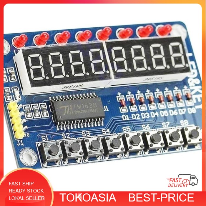 
TM1638 8-Bit Key - Led -7segment Display Module Arduino Raspberry Pi