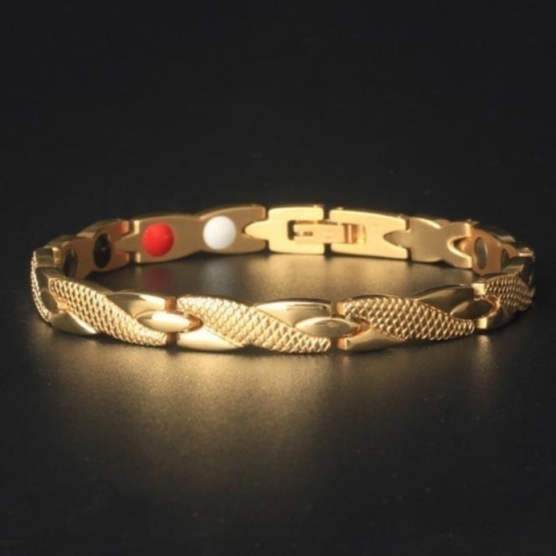 BIG PROMO GELANG BIO MAGNET TITANIUM TERAPI KESEHATAN HITAM SILVER BRACELET , GELANG MAGNET / GELANG
