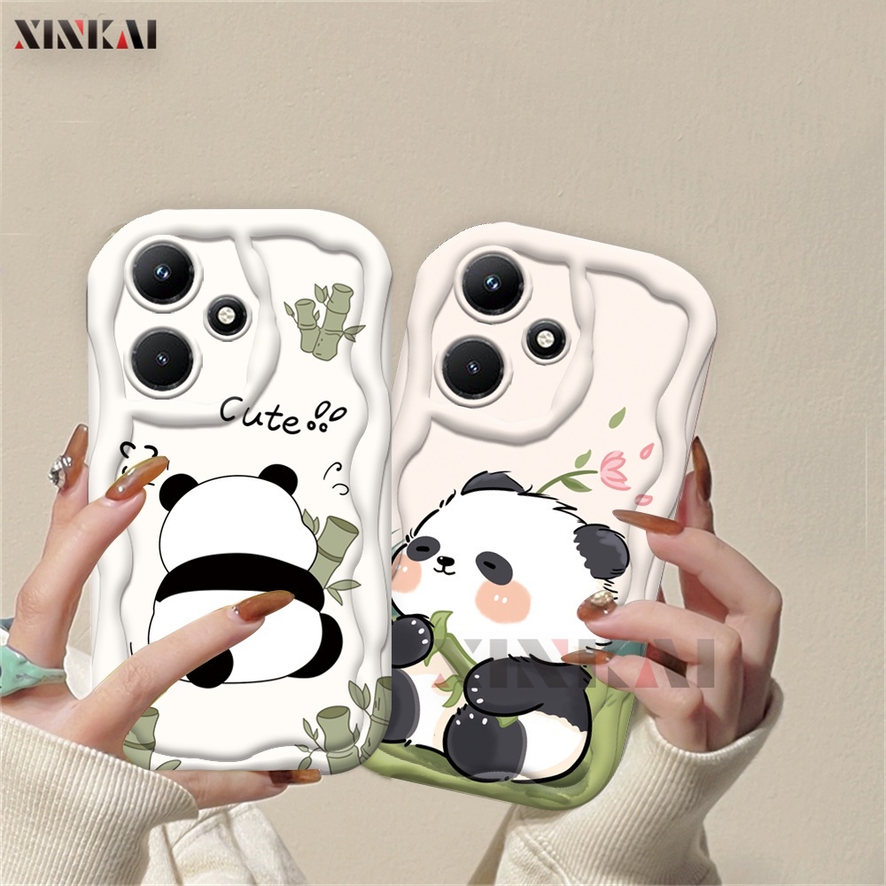 Casing hp Infinix Smart 8 Hot 30i Note 12 G96 Note 30 30 Play Smart 7 Smart 6 Smart 5 Hot 12 Play 11 Play 9 Play 10 Play Hot 20S Cute Case Decked out with cartoon panda 3D Soft Wave Edge Phone Cover Xinkai