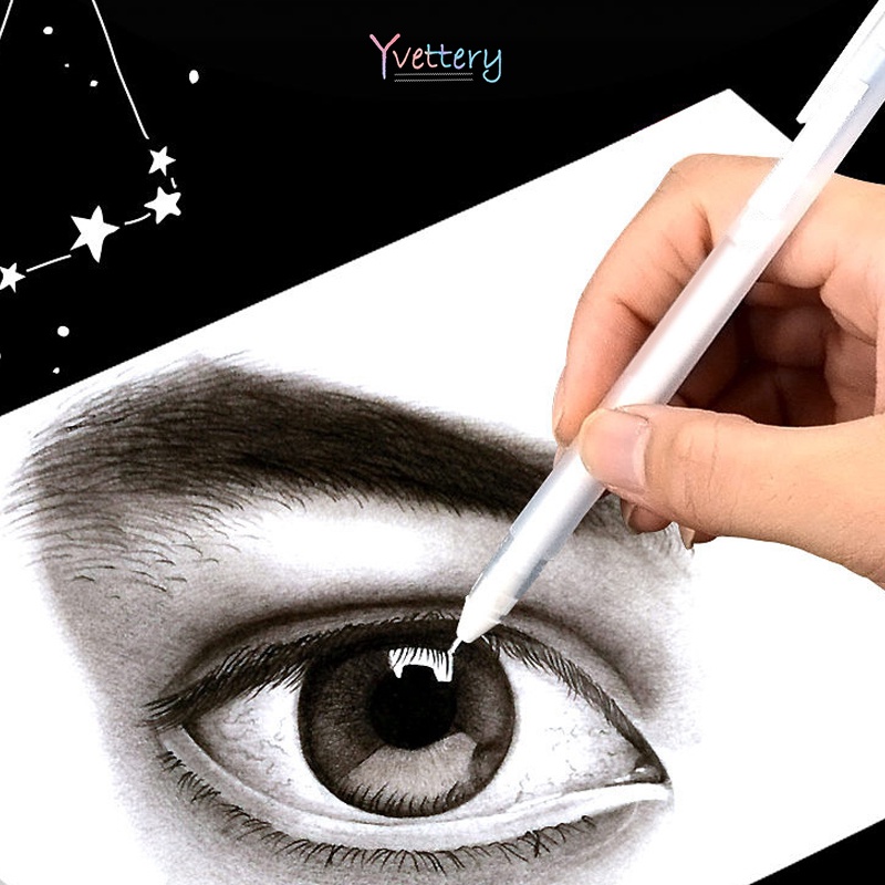 

❤️COD Lukisan Sorot Pena Pena Gel Sketsa Putih Pena Gambar Garis Pengeringan Cepat Pena Berwarna-warni-Yy