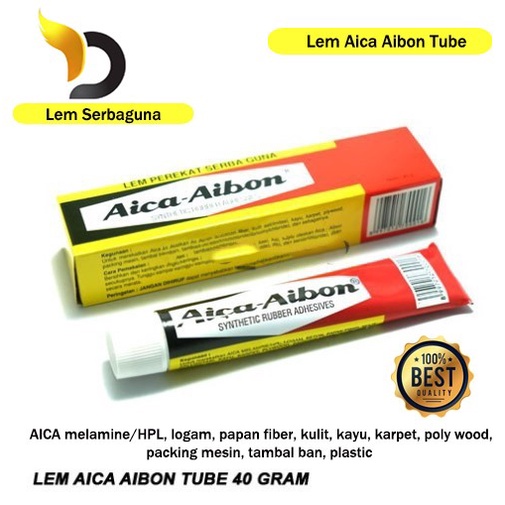 

Lem Kuning Aica Aibon Tube 40 Gram Serbaguna untuk Besi Kayu Karpet Plastik Pakaian Kain Sepatu dll Praktis