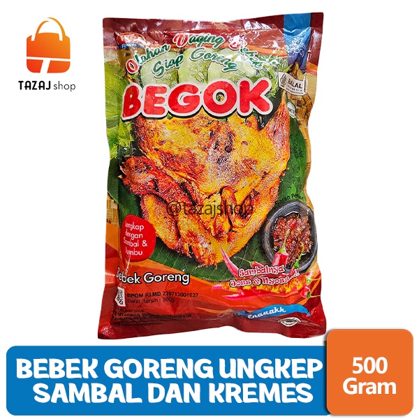 

BEGOK Bebek Goreng Ungkep Utuh Siap Goreng 500 Gram + Sambal dan Kremes