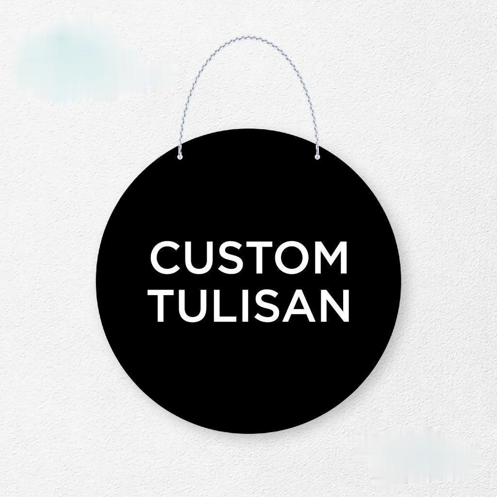 

Sign Custom Tulisan Signage Board Acrylic Papan Gantung Label Akrilik Rantai Bulat