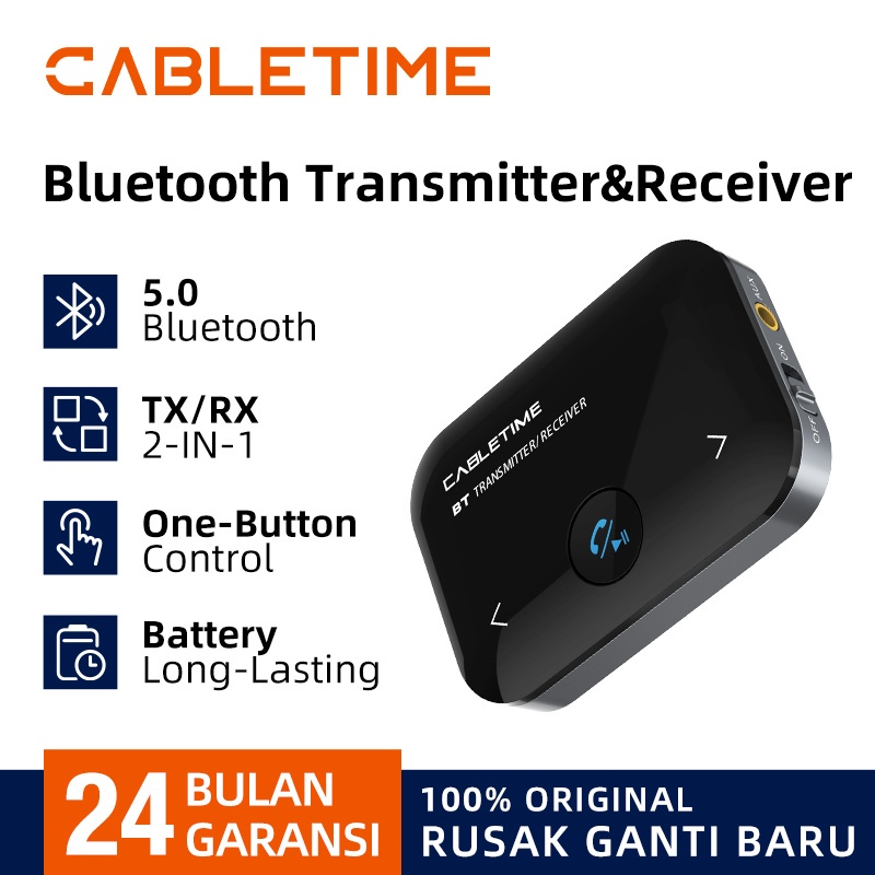 CABLETIME Bluetooth Audio Receiver Transmitter 5.0 Audio Wireless Adapter