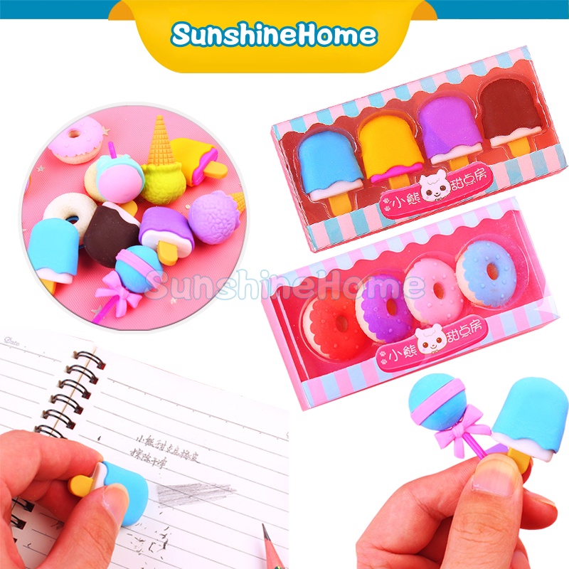 

Penghapus Set Cute / Penghapus Pensil Model Ice Cream Donat Lolipop / Penghapus Pensil Karakter Lucu / Set Penghapus Pensil/Alat Tulis Siswa
