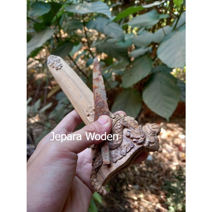cundrik sepuh mataram warangka naga jati ukiran super halus bk meganta murah meriah JW1233