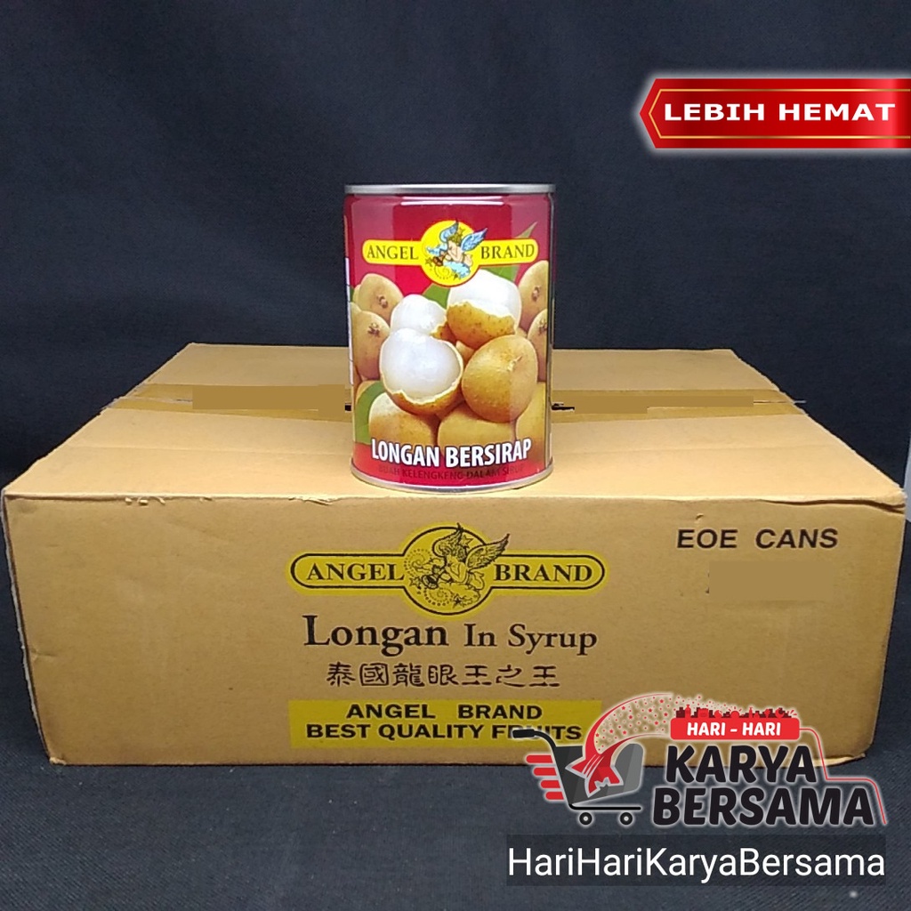 

BUAH DALAM KALENG ANGEL BRAND LONGAN IN SYRUP 12'S X 565GR -PERKARTON