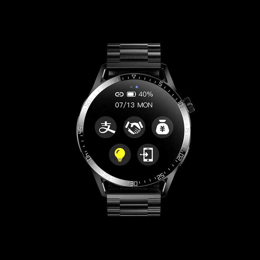 SKMEI Smartwatch Sport Heart Rate Waterproof Stainless Steel Strap - H40