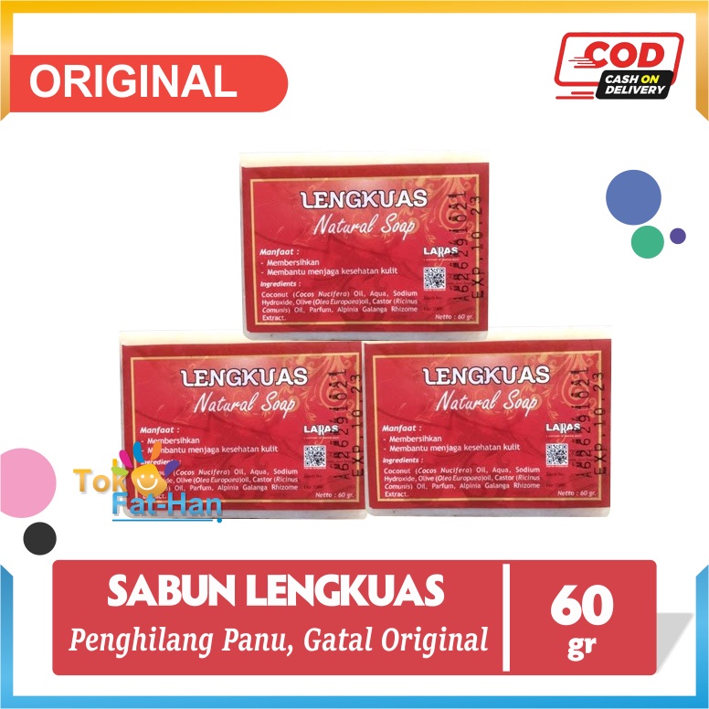 Sabun Lengkuas Penghilang Panu Ori 60gr BPOM- LARAS - Sabun Organik Herbal Lengkuas