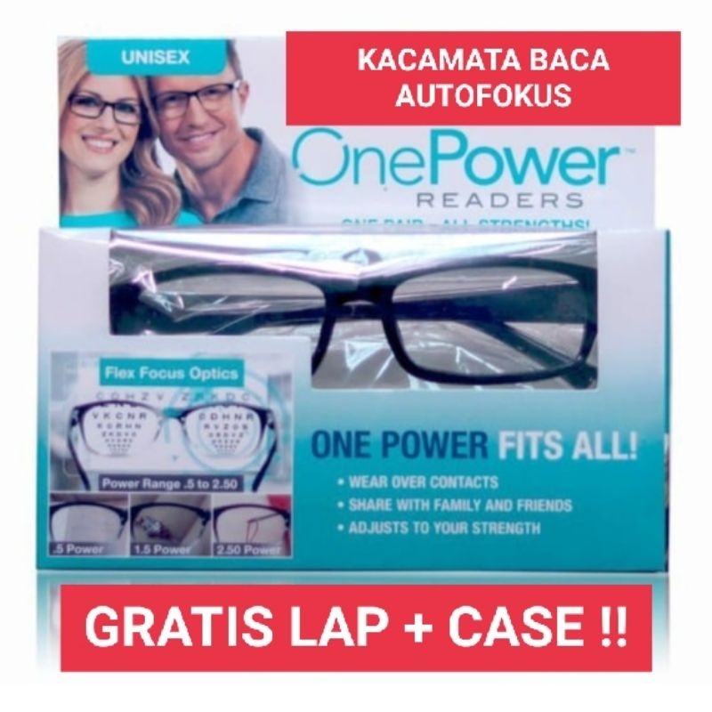 Kacamata Baca Plus Ajaib Auto Focus- Lentur ringan kuat ONE POWER Asli Kacamata Baca AJAIB