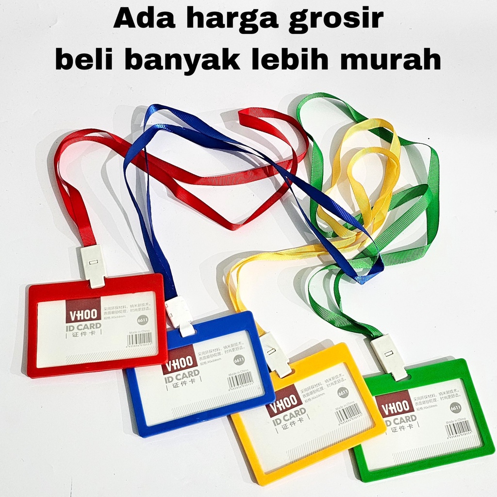 

MJ ID Card+Tali 6611 Miring (10pc)/Kartu ID/Gantungan Nama/Name Tag