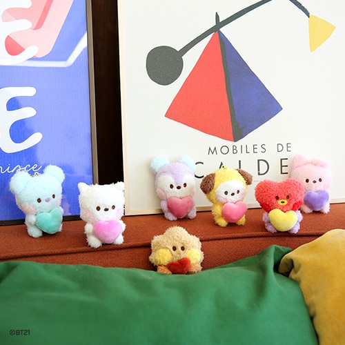 BT21 minini Doll Heart Keyring Official Bagcharm