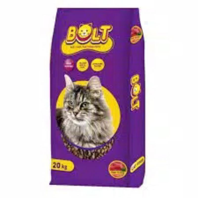 BOLT 20KG pakan kucing Bolt (Ikan, Salmon, Donat)