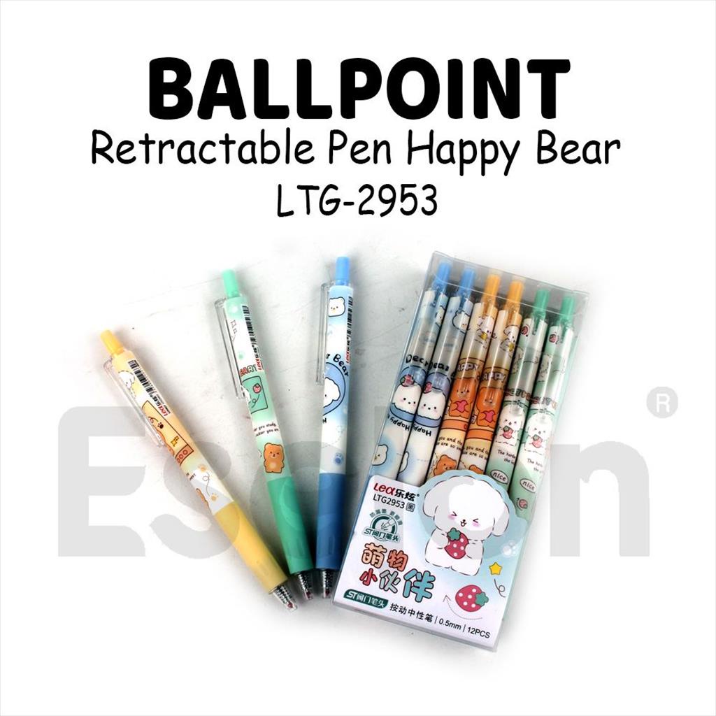 

[MaxMart]12pcs Pulpen Cetek HAPPY BEAR LTG-2953 / 1 PAK Pulpen Cetek Fancy