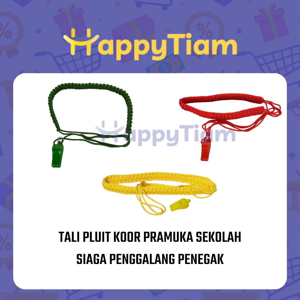TALI KOOR PLUIT PRAMUKA SEKOLAH SD SMP SMA SIAGA PENEGAK PENGGALANG KUR BESAR PELUIT KOMANDO SET