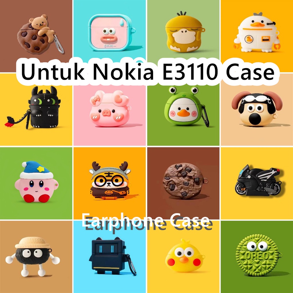 【inovasi】Untuk Nokia E3110 Case Trendi Kartun Beruang kue Soft Silicone Earphone Case Cover NO.2