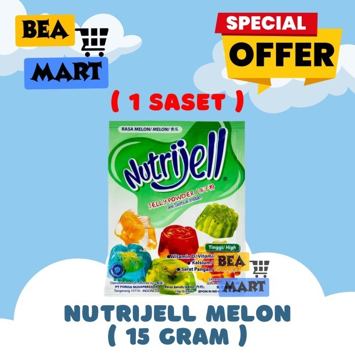 

Nutrijell Melon 15 gr | Agar Agar Jelly Powder Serbuk Instant 15gr