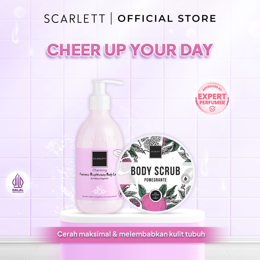 Scarlett Whitening 2Pcs Skincare Set Kecantikan Paket Perawatan Tubuh Badan Cheer Up Your Day Mencer