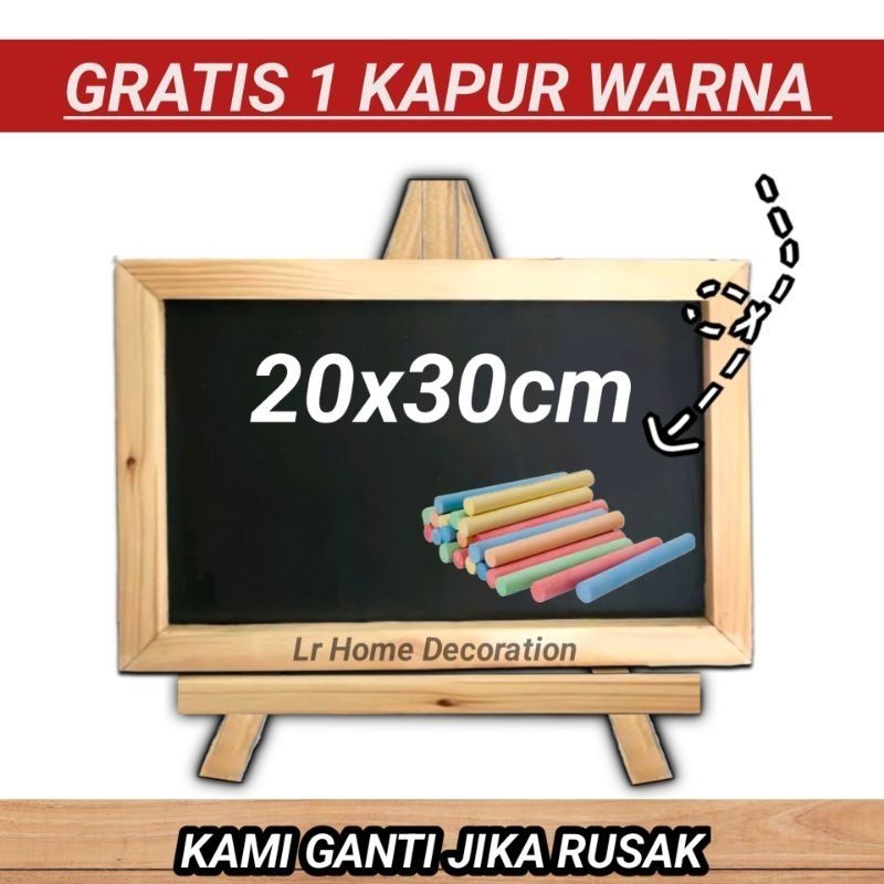 

Papan Tulis Kapur 20x30 + Standing | Papan Tulis Blackboard | Papan Tulis Hitam / Jati Belanda / Blackboard