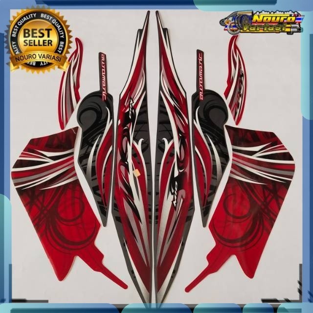 Stiker  striping yamaha mio soul 2009 2010 merah  bagus